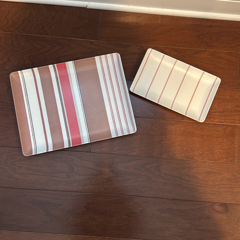 Striped summer Serving Trays hearth & home melamine set of 2 trays stripes